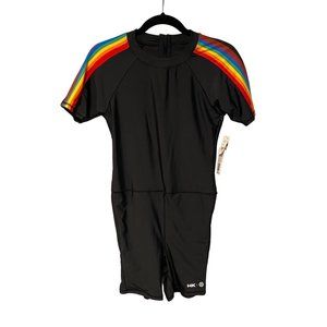 NWT Human Kind x Target Unisuit Swim black with rainbow size S